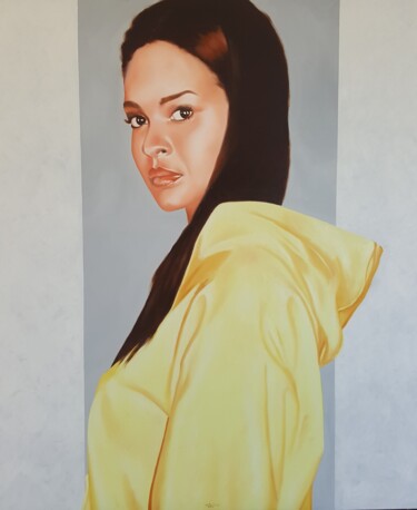 绘画 标题为“THE LADY IN YELLOW” 由Luigi Maria De Rubeis, 原创艺术品, 油