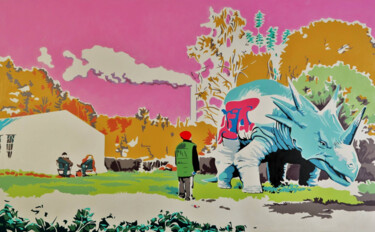 Painting titled "another world" by Georg Dienz, Original Artwork, Acrylic