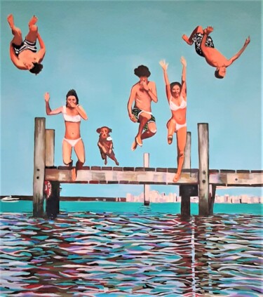 绘画 标题为“Jump / 115 x 110 x…” 由Alexandra Djokic, 原创艺术品, 丙烯