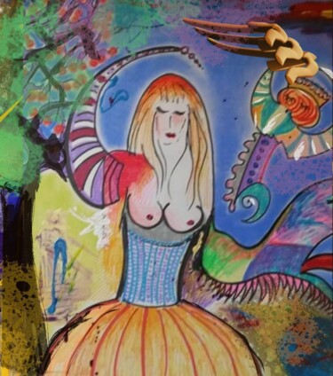 Clin d'œil à Broceliande Arts numériques intitulée "Clin d'œil à Brocel…" par Jacky Patin, Œuvre d'art originale, Travail numérique 2D