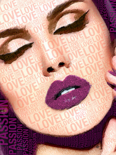 绘画 标题为“Love And Passion Po…” 由Tony Rubino, 原创艺术品, 丙烯 安装在木质担架架上