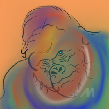 数字艺术 标题为“Gorilla” 由Sven Neumann, 原创艺术品, 数字油画