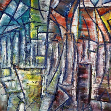 Schilderij getiteld "Distorted Reality" door Preston M. Smith (PMS), Origineel Kunstwerk, Olie