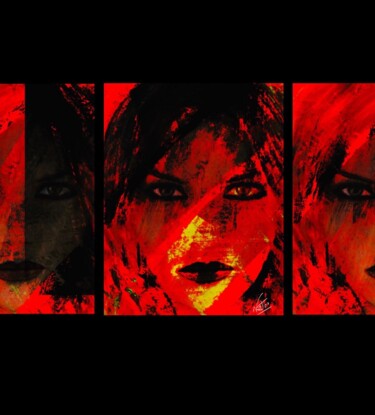数字艺术 标题为“Red girl” 由Natoo, 原创艺术品, 数字油画