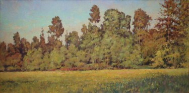 Peinture intitulée "wild flowers" par Yury Sapozhnikov, Œuvre d'art originale, Huile