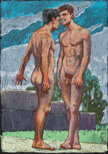 Drawing titled "An indecisive step." by Sergey Sovkov, Original Artwork, Pastel