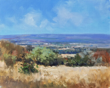 Vers Forcalquier Peinture intitulée "Vers Forcalquier" par Pascal Giroud, Œuvre d'art originale, Huile