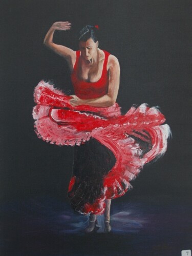 绘画 标题为“Flamenco I” 由Jacques Dolley, 原创艺术品, 丙烯