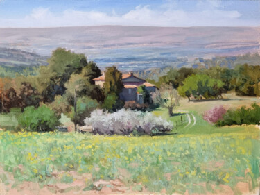 Peinture intitulée "Mas provençal vers…" par Pascal Giroud, Œuvre d'art originale, Huile