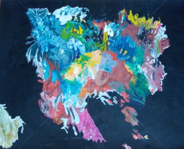 Painting titled "Coq" by Norette, Original Artwork, Acrylic