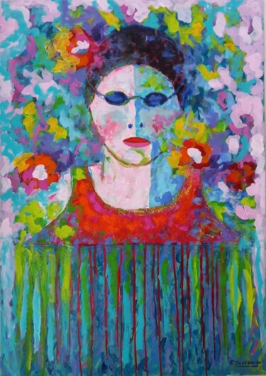 Peinture intitulée "NADADORA II" par Francisco Serrano Gutierrez, Œuvre d'art originale, Acrylique
