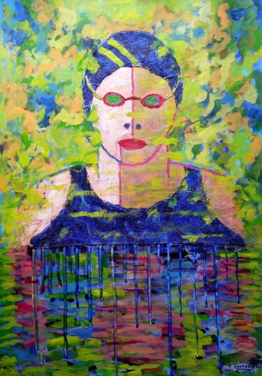 Peinture intitulée "NADADORA III" par Francisco Serrano Gutierrez, Œuvre d'art originale, Acrylique