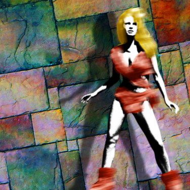 Raquel Welch Cave Woman in One Million Years BC 绘画 标题为“Raquel Welch Cave W…” 由Tony Rubino, 原创艺术品, 丙烯 安装在木质担架架上