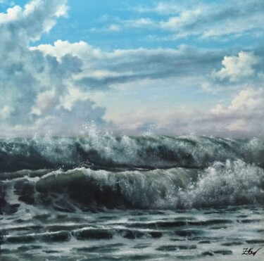 ''Windy Monday''. Painting titled "''Windy Monday''." by Zigmars ''Sigmar'' Grundmanis, Original Artwork, Oil