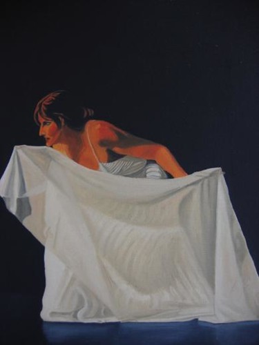 Painting titled "Judgment of Antigone" by Andrei Overweel, Original Artwork, Oil