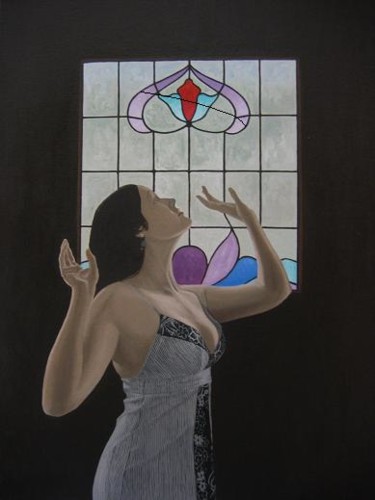 Painting titled "Visitation" by Andrei Overweel, Original Artwork, Oil