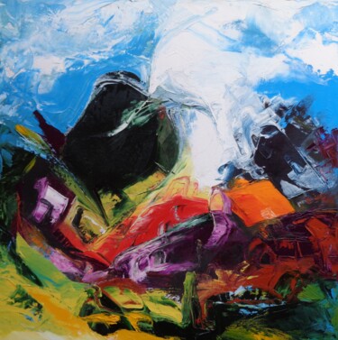 Peinture intitulée "Mud flood" par Isabelle Ilic, Œuvre d'art originale, Huile