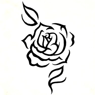 제목이 "Rose"인 그림 Guillaume Flouriot로, 원작, 잉크
