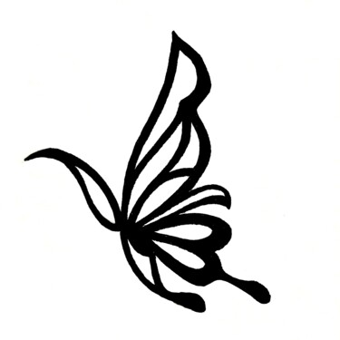 Disegno intitolato "Papillon" da Guillaume Flouriot, Opera d'arte originale, Inchiostro
