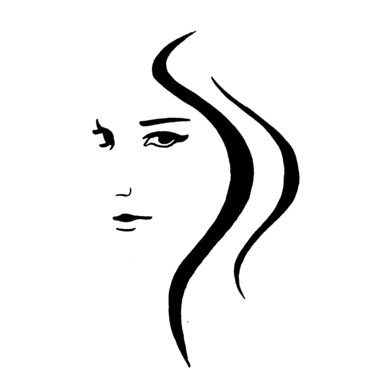 Disegno intitolato "Visage de femme" da Guillaume Flouriot, Opera d'arte originale, Inchiostro