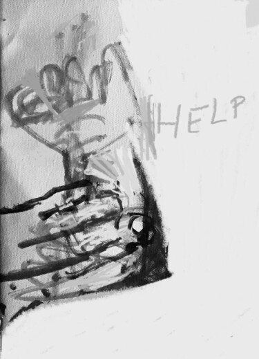 Peinture intitulée "Help" par Olga Richir, Œuvre d'art originale, Acrylique