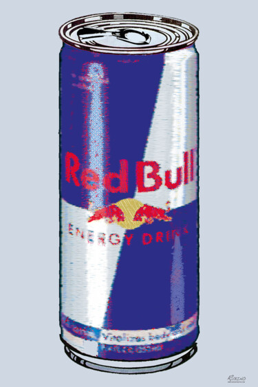 Red Bull Ode To Andy Warhol Painting titled "Red Bull Ode To And…" by Tony Rubino, Original Artwork, Acrylic Mounted on Wood Stretcher frame