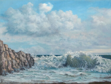 Dream of a wave Peinture intitulée "Dream of a wave" par Tamara Rozinskay, Œuvre d'art originale, Huile Monté sur Châssis en bois