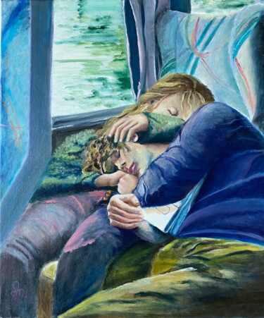 绘画 标题为“Les amoureux du tra…” 由Vénie, 原创艺术品, 油