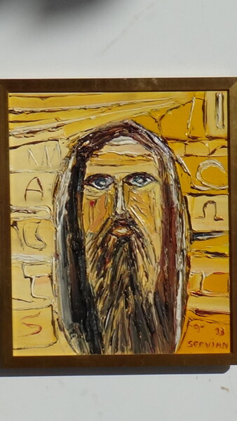 Malerei mit dem Titel "Christ jaune n: 2" von Frederic Servian, Original-Kunstwerk, Öl