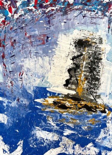 Abstract painting Northerly storm Seascape Modern art 제목이 "Abstract painting N…"인 미술작품 Taia Tasman (Arttasmania)로, 원작, 아크릴