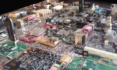 Sculpture titled "The City" by Stefano Davidson, Original Artwork, Plastic