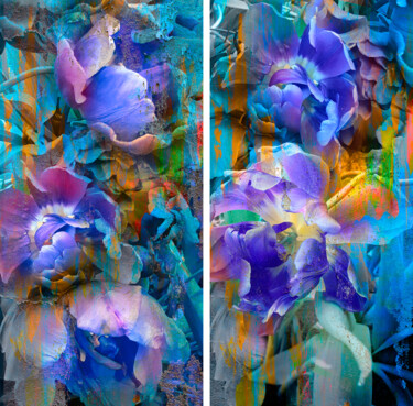 Аzure Spring (diptych) - photo collage, digital print Digital Arts titled "Аzure Spring (dipty…" by Elena Smurova, Original Artwork, Digital Painting