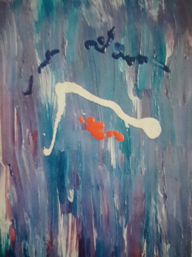 Painting titled "Trois couleurs : bl…" by Jean-Jacques Gastaud, Original Artwork, Oil Mounted on Cardboard