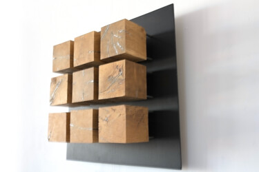 Sculpture intitulée "OAKHEARTS" par Melborn, Œuvre d'art originale, Bois