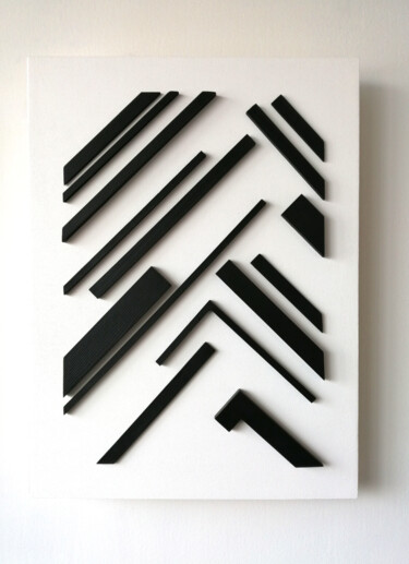 Peinture intitulée "BLACK RYTHMES" par Melborn, Œuvre d'art originale, Pigments