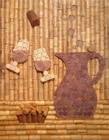 Collages titled "La Channe" by Michel Divorne, Original Artwork, Collages