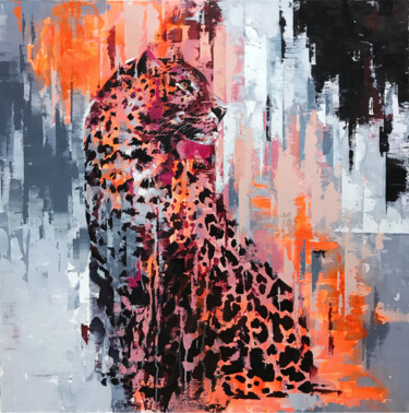 绘画 标题为“Neon leopard” 由Nadya Mamonova, 原创艺术品, 油