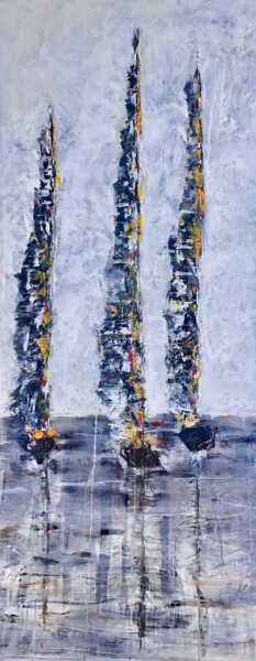 "3 Voiliers" başlıklı Tablo Karl Blanchet tarafından, Orijinal sanat, Akrilik