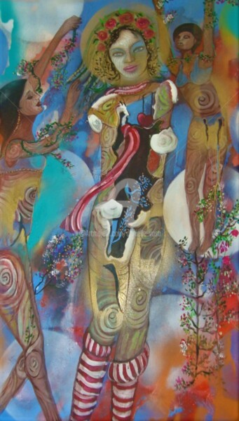 Painting titled "Nettoyage de printe…" by Danielle Vasa, Original Artwork, Oil Mounted on Wood Stretcher frame