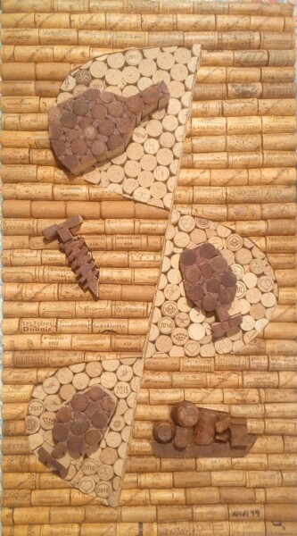 Collages titled "Au Cordeau" by Michel Divorne, Original Artwork, Collages