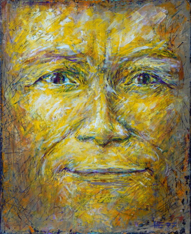 绘画 标题为“Autoportrait Or” 由Henri Eisenberg, 原创艺术品, 丙烯 安装在木质担架架上