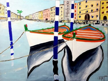 Peinture intitulée "Les pointus de Cett…" par Claude Degret, Œuvre d'art originale, Acrylique