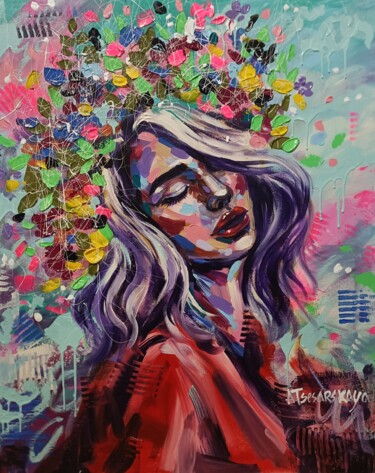Peinture intitulée "Spring" par Aliaksandra Tsesarskaya, Œuvre d'art originale, Acrylique Monté sur Châssis en bois