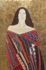 Painting titled "Quilt Maker's Daugh…" by Andrei Overweel, Original Artwork, Oil