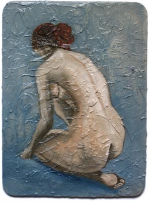 Painting titled "Nude Back" by Andrei Overweel, Original Artwork, Oil