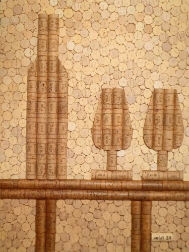 Collages getiteld "L'apero est servi" door Michel Divorne, Origineel Kunstwerk, Collages