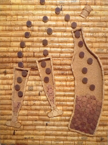 Collages getiteld "Les Bulles" door Michel Divorne, Origineel Kunstwerk, Collages