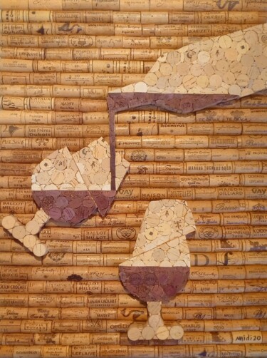 Collages titled "Bris de verres" by Michel Divorne, Original Artwork, Collages