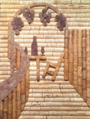 Collages getiteld "La Treille" door Michel Divorne, Origineel Kunstwerk, Collages