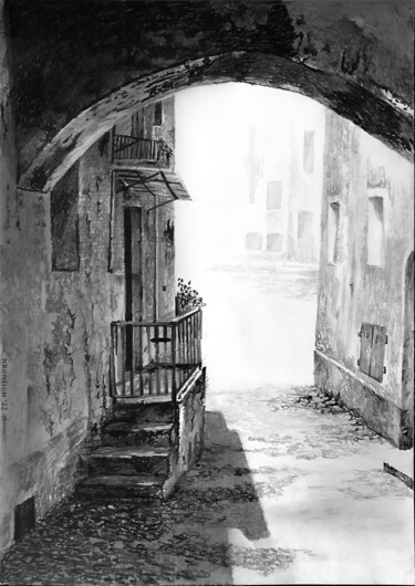 Vieille Rue 11 (COMPOSÉ) Tekening getiteld "Vieille Rue 11 (COM…" door Franzart, Origineel Kunstwerk, Potlood